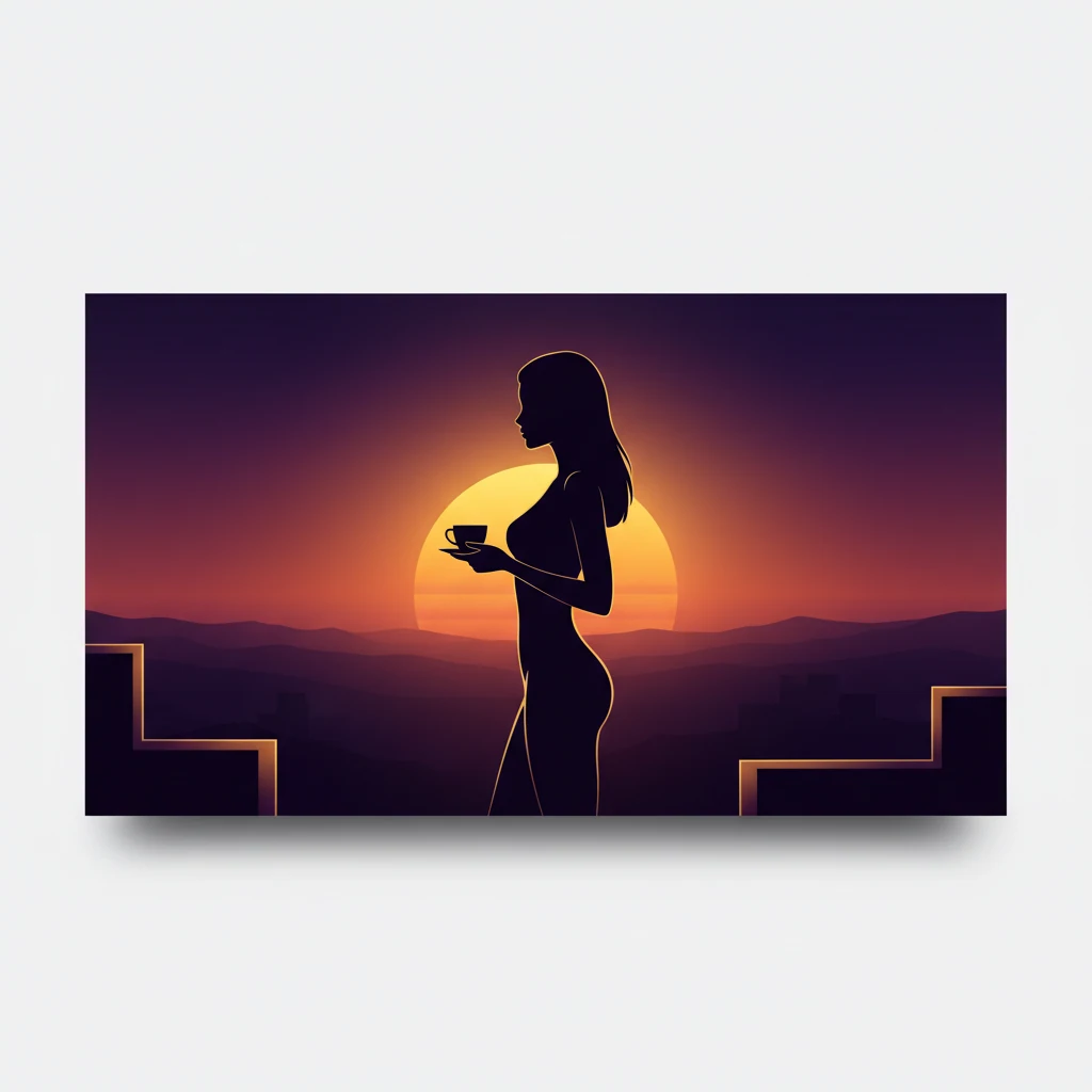 Anonymous silhouette holding a cup against a sunset - everyday active lifestyle supplement routine